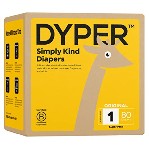 Image of DYPER Viscose from Bamboo Baby Diapers Size 1 | Honest Ingredients | Cloth Alternative | Day & Overnight | Made with Plant-Based* Materials | Hypoallergenic for Sensitive Newborn Skin, Unscented