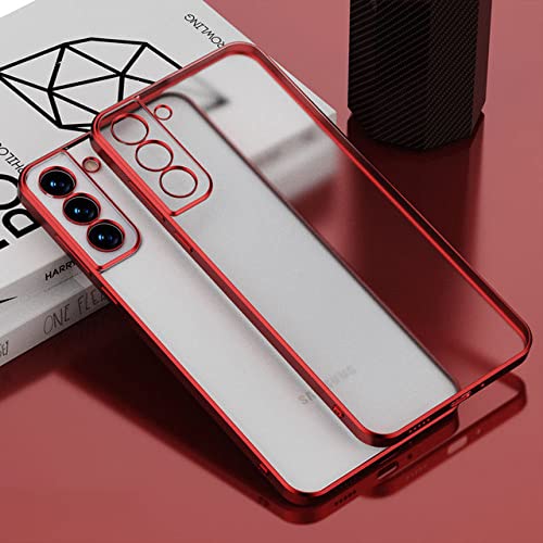 Coque Samsung Galaxy S21 FE en silicone transparent et cadre rouge plaqué