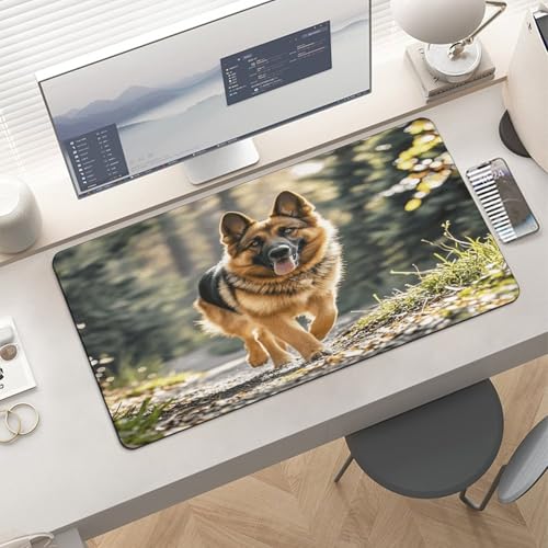 Running German Shepherd Dog Mouse Pad de Goma Grande miniatura 6
