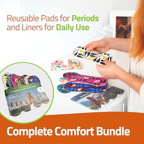 Salvaslip reutilizables en algodón orgánico para flujo blanco (TANGA, 7 uds.); HECHOS EN LA UE, lavables a alta T°, 100% transpirables y suaves, salvaslip de tela, protección femenina diaria (sin PUL) - imagen 9