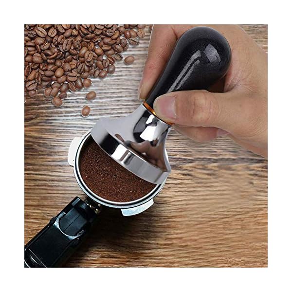 Tamper de café de aluminio de 57 mm con mango de agarre, máquina de café expreso plana para cafetera eléctrica - Imagen 7