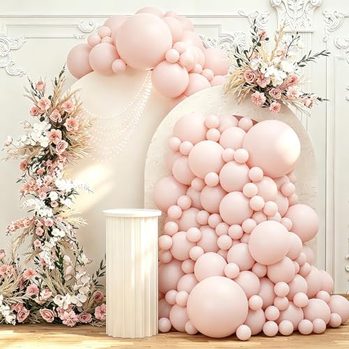 Image of 108Pcs Double Stuffed Peach Balloon Garland Arch Kit