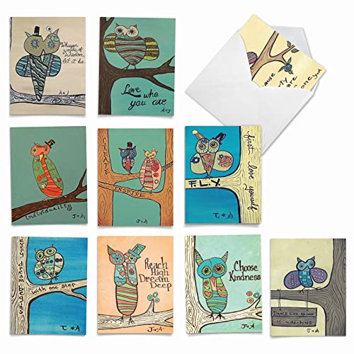 Carte note vierge et humoristique assortie en lot de 10 correspondance polyvalente M6630OCB