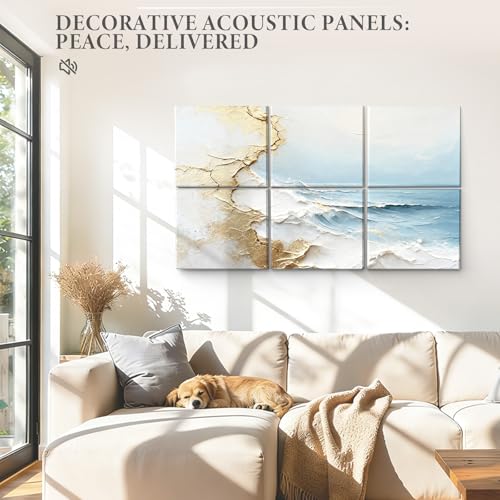 Image of JBER Acoustical Wall Panels 47.2 inch x 27 inch, Art Acoustic Panels, Gilded Surf
