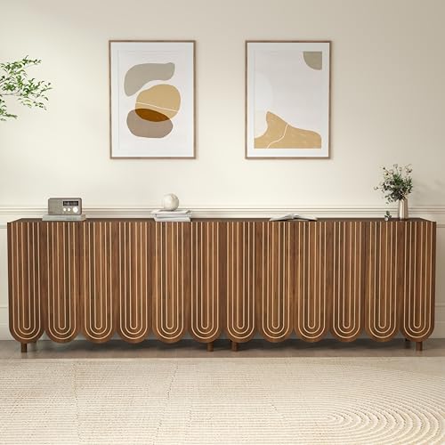 weselon Storage Cabinet Set of 2, 3-Door Buffet Cabinet with