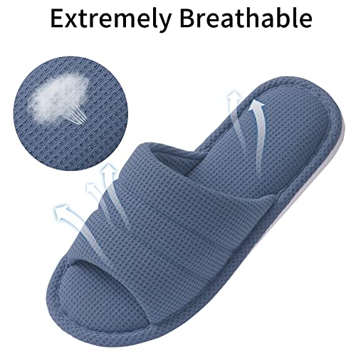Image of shevalues Summer House Slippers for Women Men Breathable Waffle Indoor Slippers Slip-on Open Toe Home Shoes