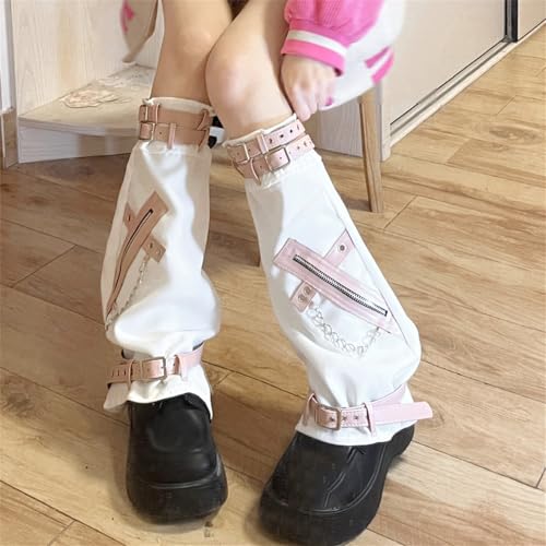 Image of HeiBai Xiong Punk Leg Warmers Women Hippie Gothic Y2k Harajuku Goth