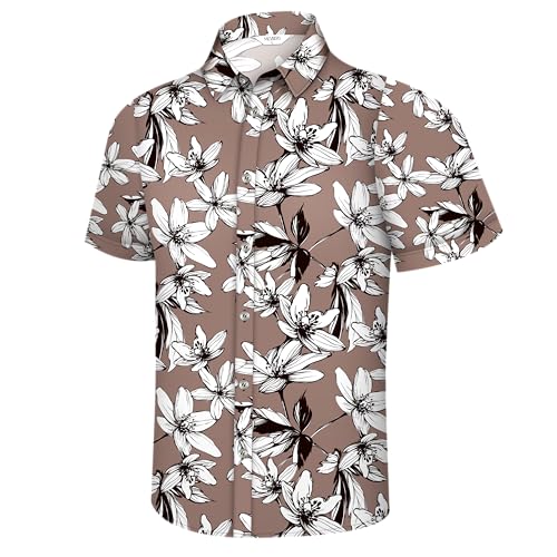 Image of Hawaiian Shirt for Men Tropical Shirts Summer Beach Button Down Short Sleeve Luau Aloha Floral Cruise Vacation Outfit 2026