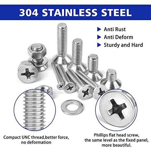1575 pcs nuts and bolts assortment kit stainless steel phillips pan head amp flat head screws assorted nuts bolts washers with double sided organizer box