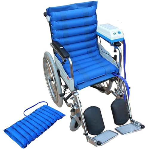 LHQYA Colchón De Aire para Silla De Ruedas con Bomba, 100 X 48 X 7,5 Cm. Colchoneta Inflable para Silla De Ruedas, Se Fija a La Silla De Ruedas Y Retiene El Aire De 4 a 6 Horas
