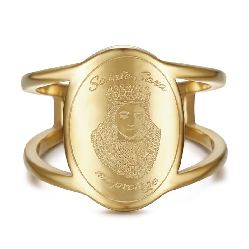 Alliance Sainte Sara bague dorée protectrice pour pèlerinage des Saintes