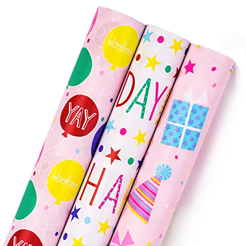 MAYPLUSS Birthday Wrapping Paper Roll Mini Roll 17 X