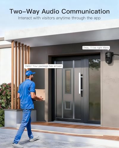 Image of VIMTAG Pan /Tilt Outdoor Security Camera, 2.5K 4MP WiFi Home CCTV Camera, 360 View & Motion Tracking, Color Night Vision, 2-Way Audio, AI Detection Alarm, IP66, Cloud & SD Card Storage, Works w /Alexa