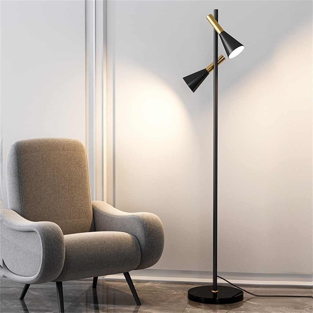 Lampa Podłogowa Regulowana Lampa Podłogowa LED Dom Salon Sypialnia Badania Dekoracja Marmurowa Podstawa Światło Stojące Sypialni Salonu(Black)