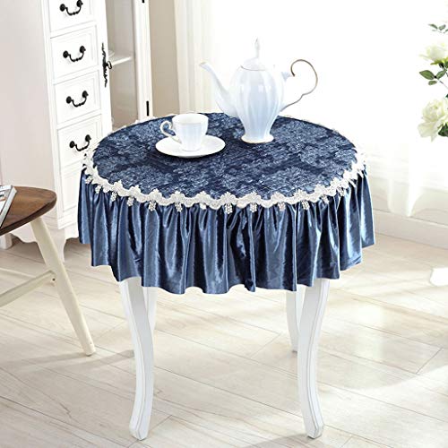 Nappe ronde en fil de verre protectrice et lavable pour table