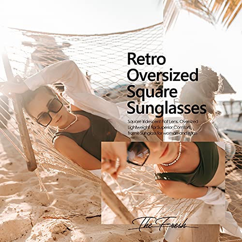 The Fresh Flat Lens Retro Oversized Square Sunglasses for Women4