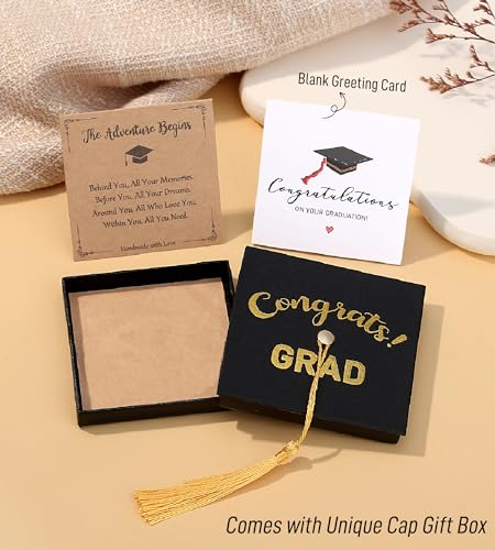 2025 Graduation Gifts for Her/Girls/Women, Tiny Gemstone Graduation Bracelet with Unique Cap Gift Box4