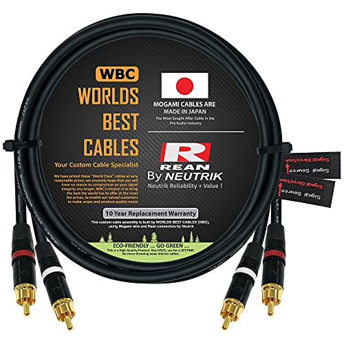 4 Foot – Directional Quad High-Definition Audio Interconnect Cable Pair Custom Made By Worlds Best Cables – Using Mogami 2534 Wire And Neutrik-Rean Nys Gold Rca Connectors #TOP15