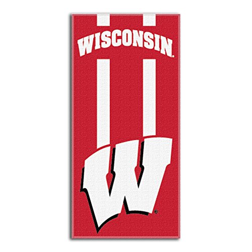 Image of Northwest Unisex Adult NCAA Wisconsin Badgers Zone Read Beach Towel 30 inches by 60 inches, Zone Read, x US (Pack of 6)