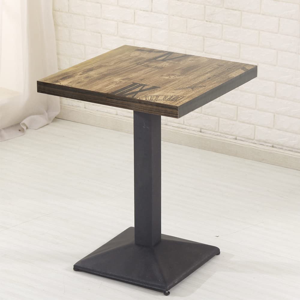 Tavolo Quadrato In Legno Stile Europeo 60x60x75 Cm - Design Con Gamba In Metallo - Tavolo Da Pranzo Per 4 Persone - Per Cucina E Soggiorno