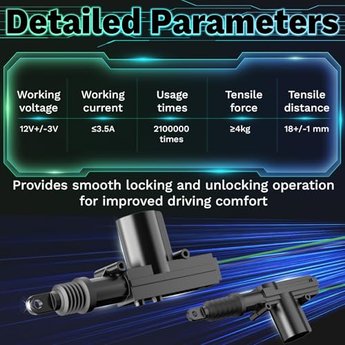 2 PCS 12v Door Lock Actuator Kit, Universal Power Mode Door Lock Actuator with Tool Set, 2 Wire Electric Blend Door Lockout Actuators, Adds Power Doors Locks to Most Vehicles