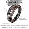Speroto Men's Adjustable Premium Leather Bracelet with Stainless Steel Magnetic Clasp - Multi-Layer Braided Genuine Leather - Brown, 22cm #4