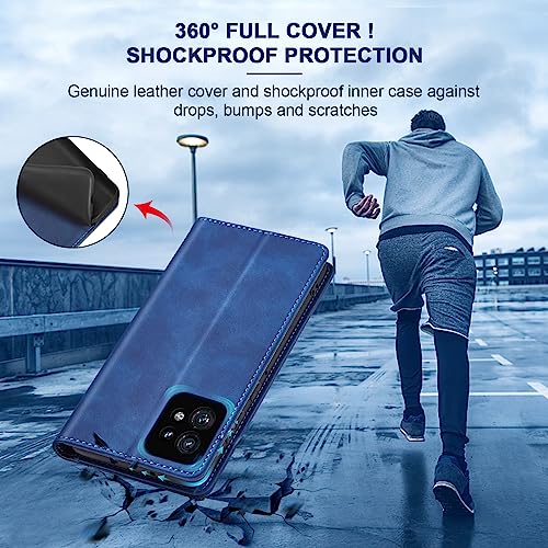 Image of Jasonyu Flip Wallet Case for Motorola Edge+ /Edge Plus (2023),Blue