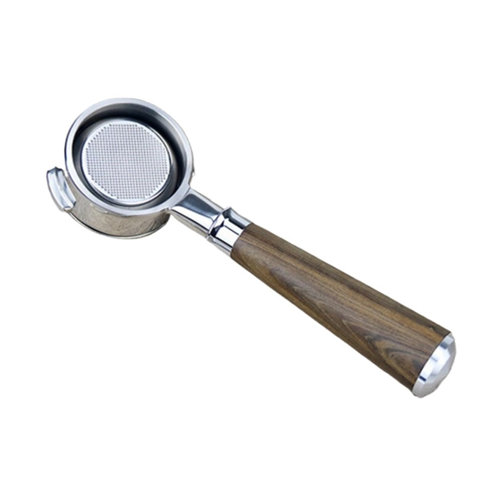 Compatible Con Nuova Simonelli, Cafetera Portafiltro Sin Fondo De Acero Inoxidable De 58 Mm Con Mango De Filtro De Café De Cesta De 2 Tazas De 58 Mm.(A Black Rosewood)