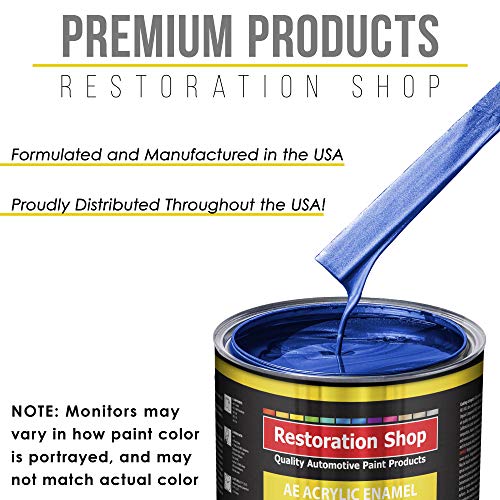 Restoration Shop - Cobalt Blue Firemist Acrylic Enamel Auto Paint - Gallon Paint Color Only - Professional Single Stage High Gloss Automotive, Car, Truck, Equipment Coating, 2.8 Voc #TOP3