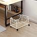 Milageto Rolling Utility Storage Bin with Wheels Under Desk Storage Box Book Cart Mobile Bookshelf for School Classroom Dorm, White, L