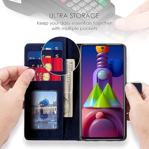 Image of amazon basics Redmi Note 15 5G Flip Cover | Card Pockets Wallet & Stand | Flip Cover for Redmi Note 15 5G (Blue Coffee)
