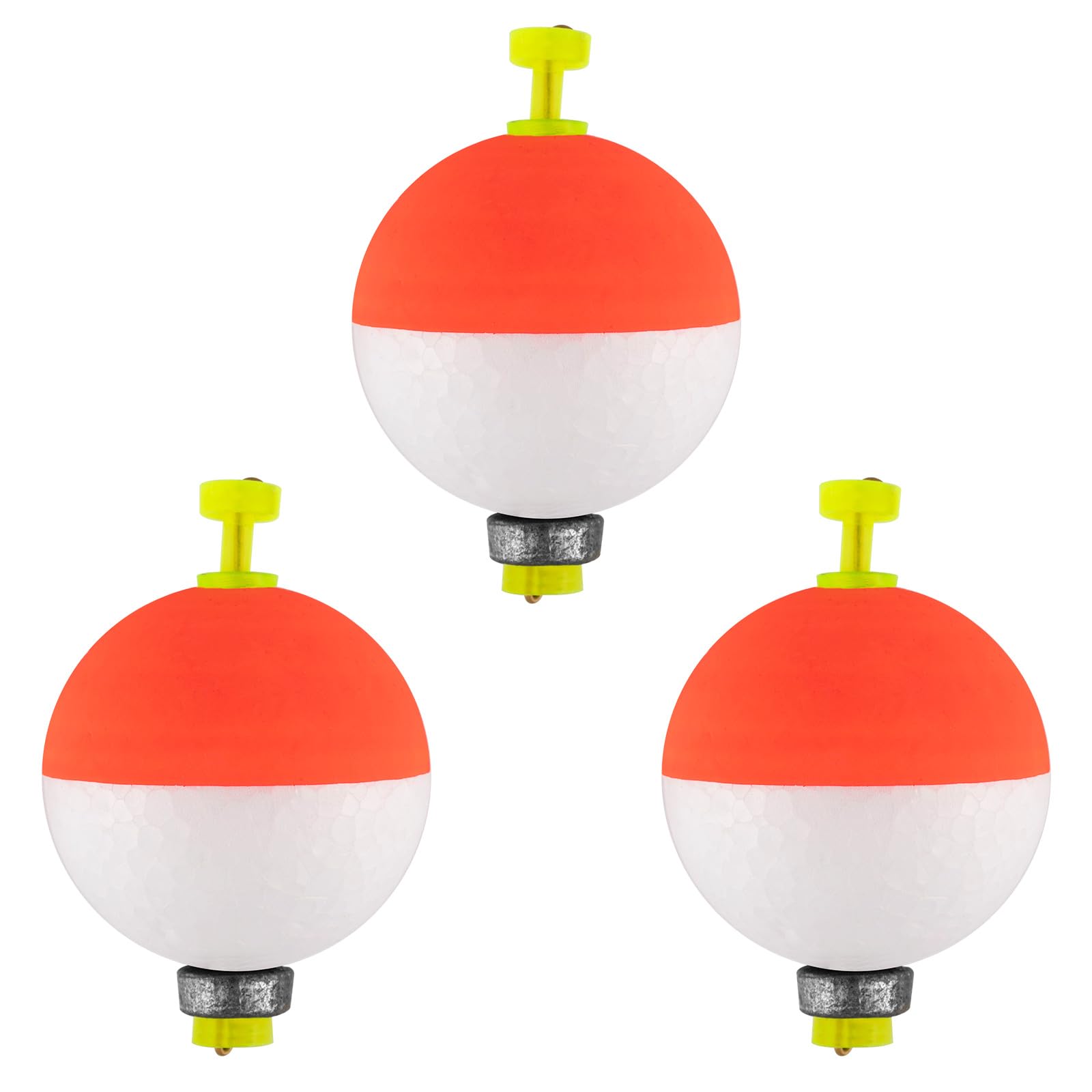 Dr.Fish 10 Pack Weighted Fishing Bobbers Snap-on Spring Floats EVA Foam Push Button Clip on Floats Fly Fishing Trout Bass Crappie Catfish