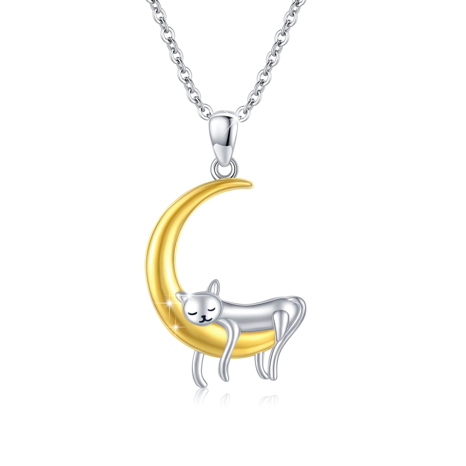 MEDWISEDragonfly Cat Sloth Neckace 925 Sterling Silver Animal Necklace Dragonfly Pendant Dragonfly Jewelry Gifts for Women Girls Mother's Day Necklace