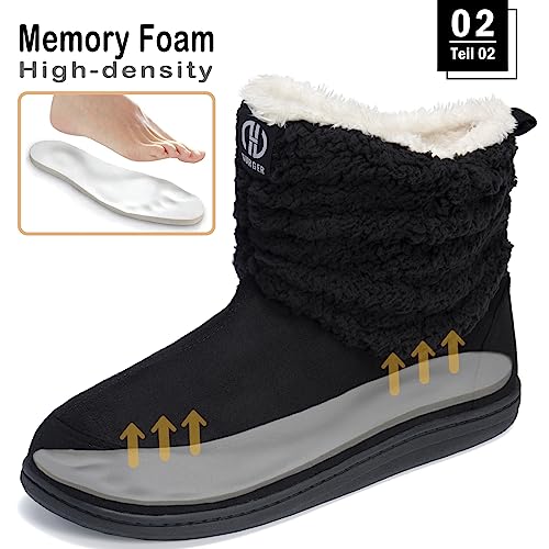 Men Women Slipper Boots Winter Indoor Outdoor Bootie Slippers Plush Fleece Memory Foam House Shoes3