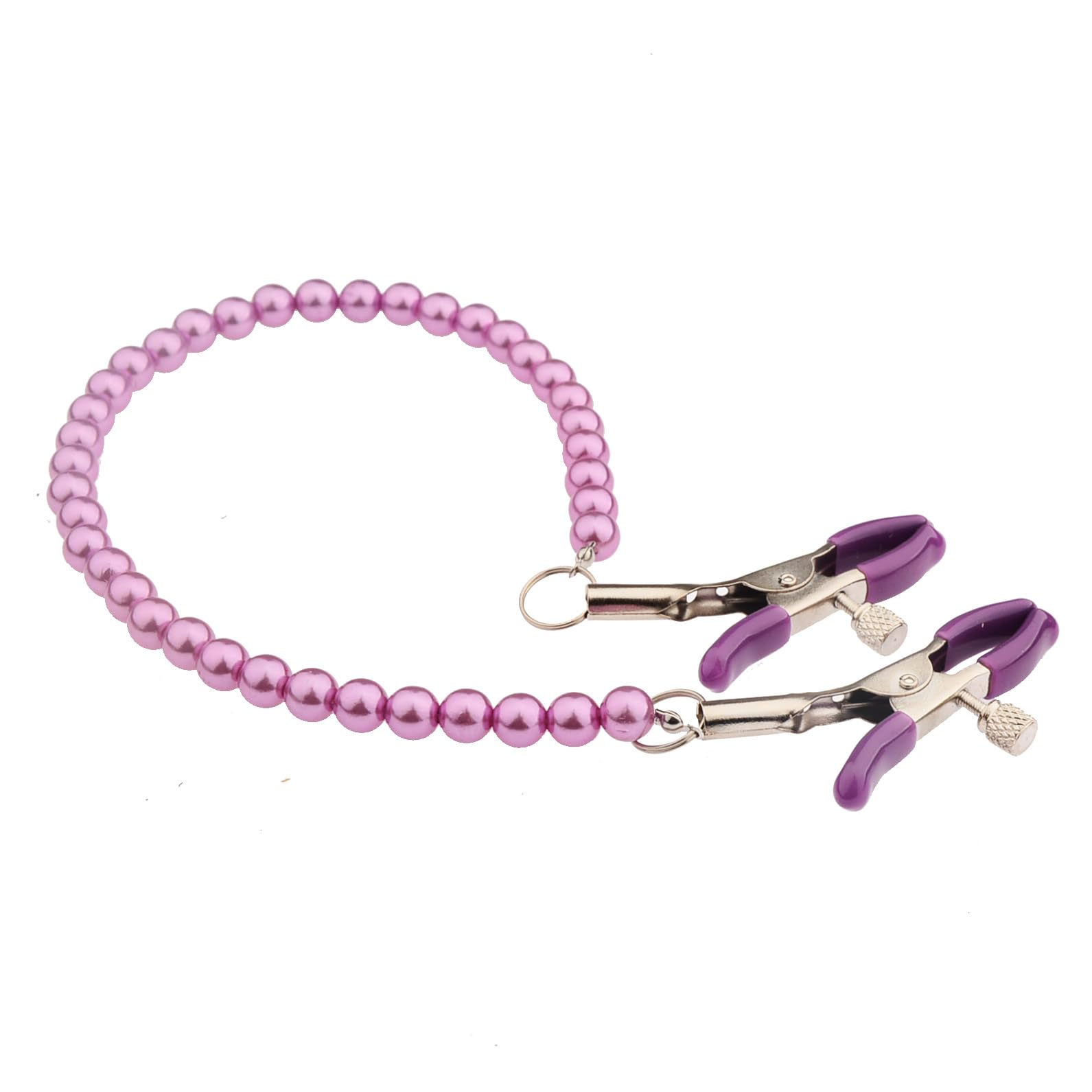 Nipple Clamps Beaded Necklace for Women Adjustable Nipple Clips Non-Piercing Body Jewelry: Purple