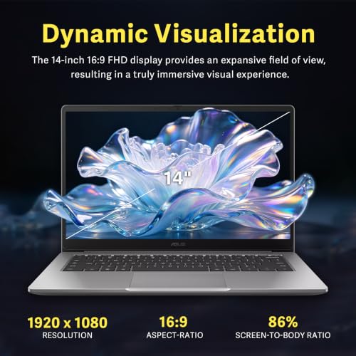 Image of ASUS CX14 14 inch FHD Chromebook Laptop, Intel Celeron N50,4GB Memory, 224GB Storage(64GB eMMC+160GB Docking Station Set), Intel UHD Graphics, 720p HD Camera, WiFi 6, Chrome OS,Dusk Gray