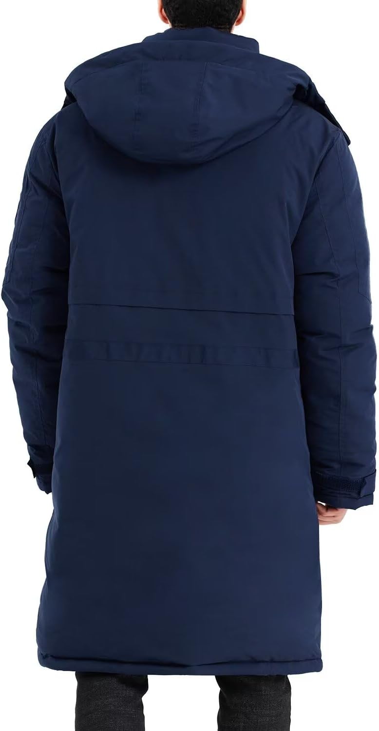 Men's Extra Long Parka Winter Coats Hooded Puffer Jacket Heavy Warm Water-resistant Outerwear Cold Weather - Image 6