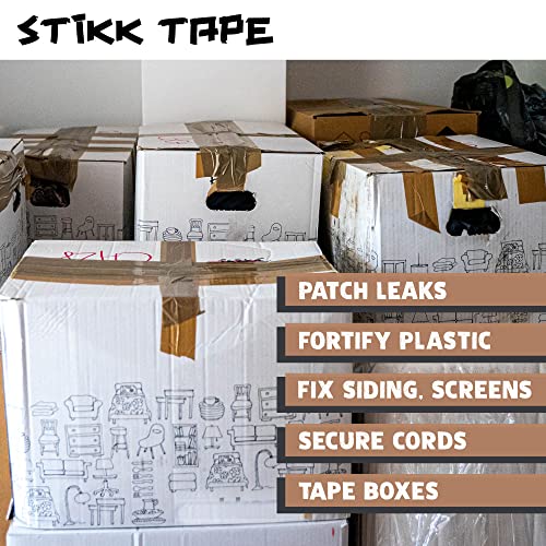 Image of STIKK Duct Tape - Tan Duck Tape - 3 inch x 25 Yards - Heavy Duty Tape for Repairs, Household Projects - for Commercial HVAC and Construction - Effective Heavy Duty Waterproof Duct Tape