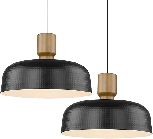 Miniatura 8 de Darkaway Accesorios de Lámparas Colgantes de Techo con Pantalla de Metal Martillado, Lámpara Colgante Moderna para Iluminación de Isla de Cocina,