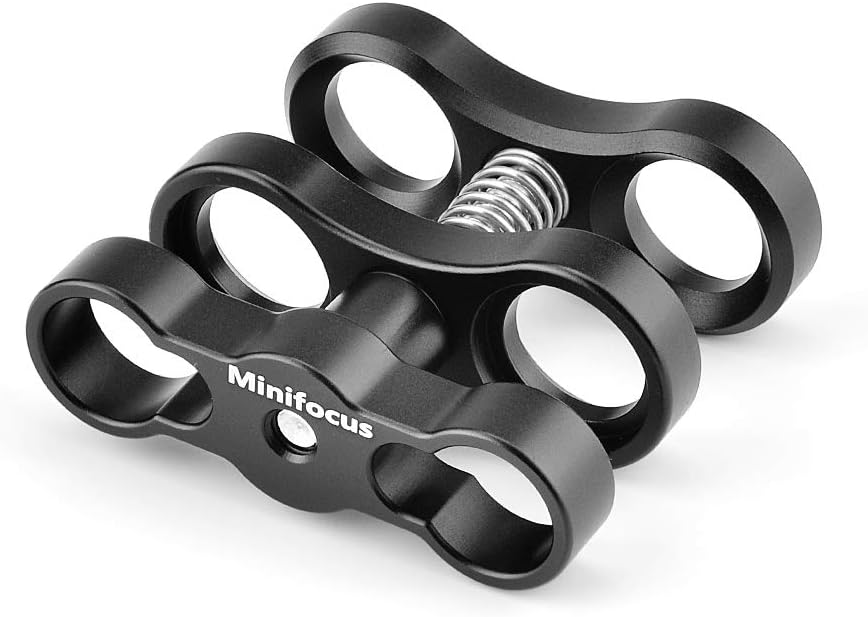 MINIFOCUS Ball Clamp Mount 360 Degree Clip Adapter Bracket Holder for Action Sports Camera Underwater Housing Diving Light Arm connected Accessories