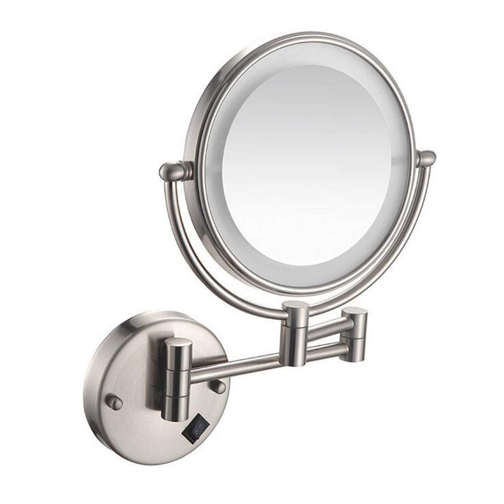 Miroir de maquillage LED pivotant 360° et bras extensible