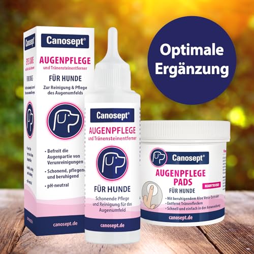 Canosept Augenpflege für Hunde 120ml - Tränenfleckenentferner Hund - Augenpflege Hund - Pflegemittel & Reinigungsmittel für den Bereich ums Auge - Für sensible Hundepflege