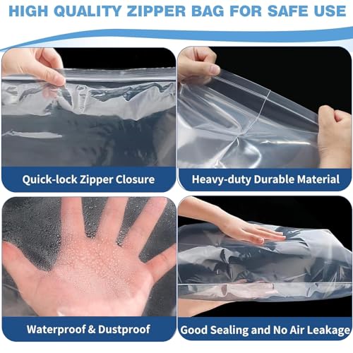 Sacs plastiques refermables 60x50 cm lot de 20 grand format sans trou