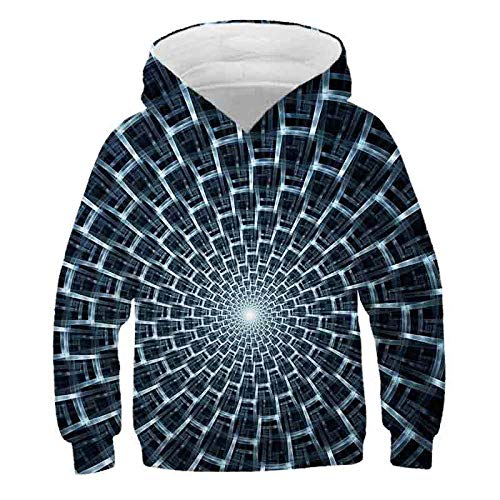 Pull à capuche unisexe 3D vortex pour enfant de mode automne hiver