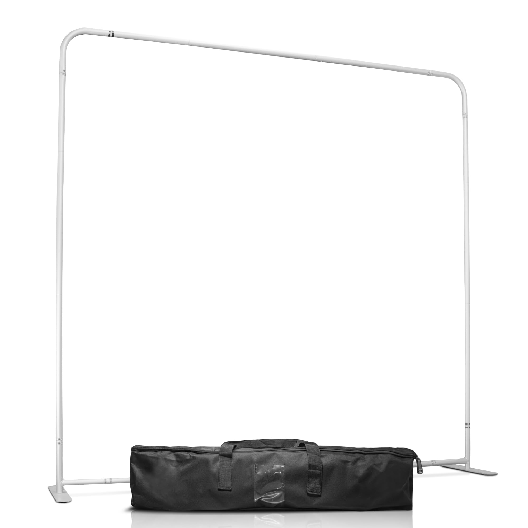 Anley 7.5x7.5 FT Backdrop Stand - Premium Reinforced Aluminum Alloy Frame for Stability - Heavy Duty Background Support with Carry Bag for Photo Studio, Green Screen, Event, Banner, Party Use