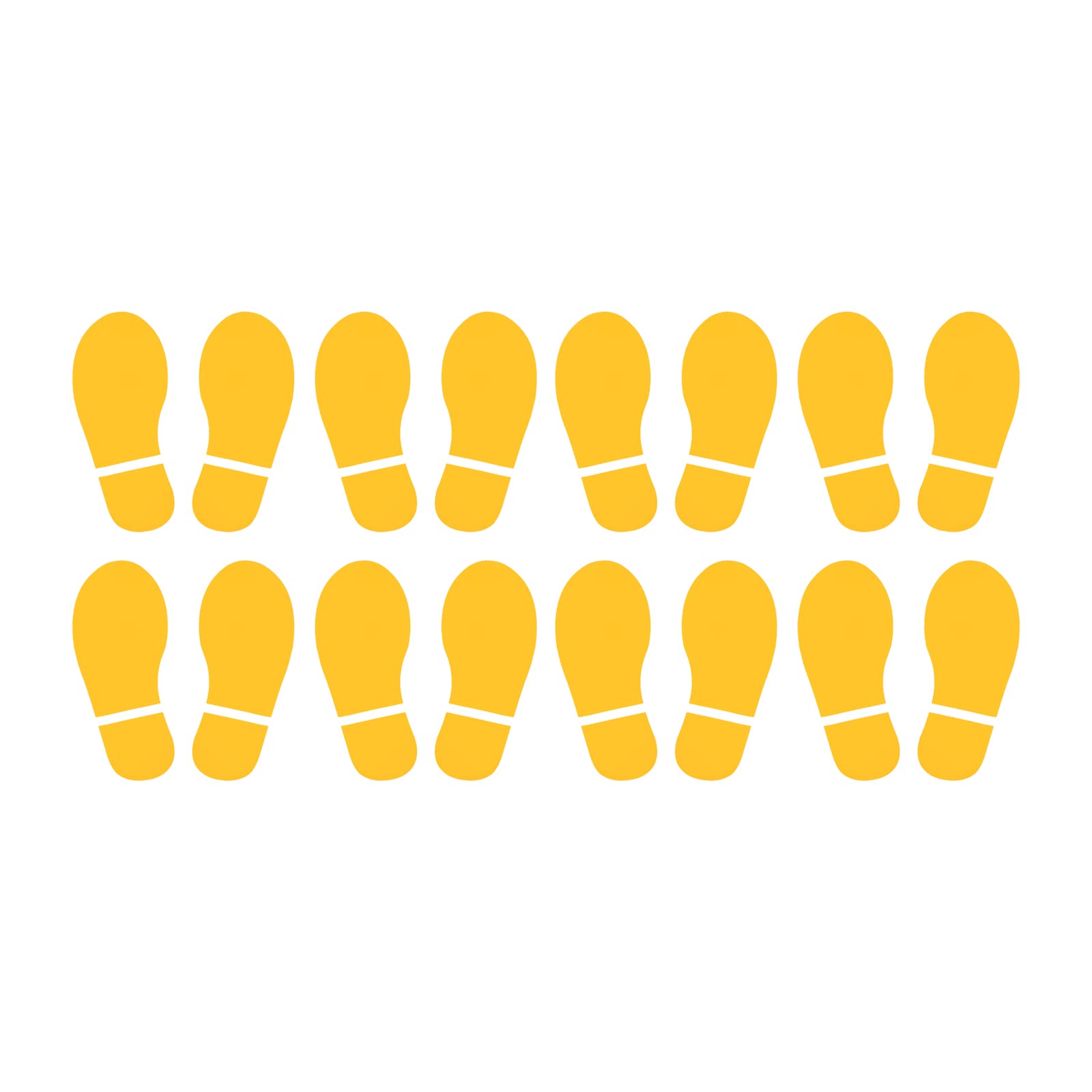 PATIKIL 6x2.5" Footprint Sticker, 8 works PVC Shoes Floor Decal Sign for Class Decor Stair Guide Yellow