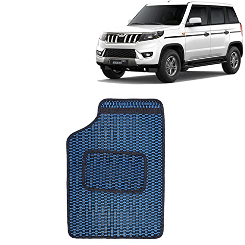 Image of Kingsway Dotted Design Car Floor Foot Mats Universal Fit for Mahindra Bolero Neo, Model Year : 2021 Onwards, Water and Dustproof, Color Blue, Set of 5 Pieces