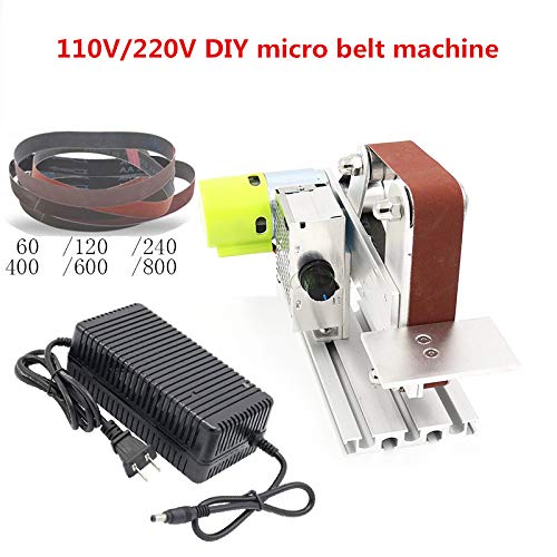 LeTkingok DIY Micro Belt Machine Electric Mini Polishing Sanding Machine Bench Sander