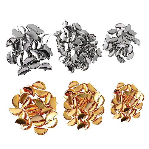 DOITOOL 300pcs Jewelry Making Jewelry End Finding Cord End Cords Clamp Strap Kit Closures Pinch Crimp Crimping Crimp Connectors Clasps Maker Wraps Ribbon Ends Fastener Ribbon Crimps Metal