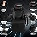 POWERSTONE Gaming Recliner Massage Gaming Chair with Footrest Ergonomic PU Leather Single Sofa with Cup Holder Headrest and Side Pouch, Adjustable Living Room Chair Seating, Black